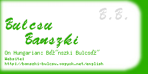 bulcsu banszki business card
